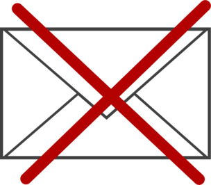 E-Mail durchgestrichen E-Mail durchgestrichen