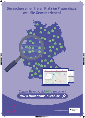 ZIF Frauenhaus-Suche Plakate A3 Druckermarken DE Dunkel ZIF Frauenhaus-Suche Plakate A3 Druckermarken DE Dunkel